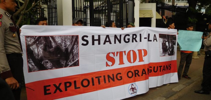 Shangri-La Protest Outside Malaysian Embassy in Jakarta